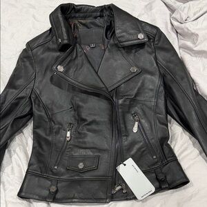 Philipp plein Women's Black Leather Jacket